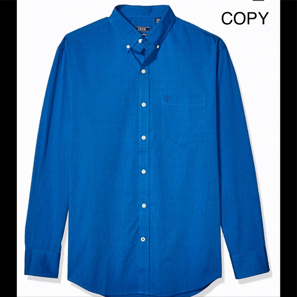 🔵NEW! IZOD Button Down Long Sleeve Stretch Performance Cotton Collared Shirt